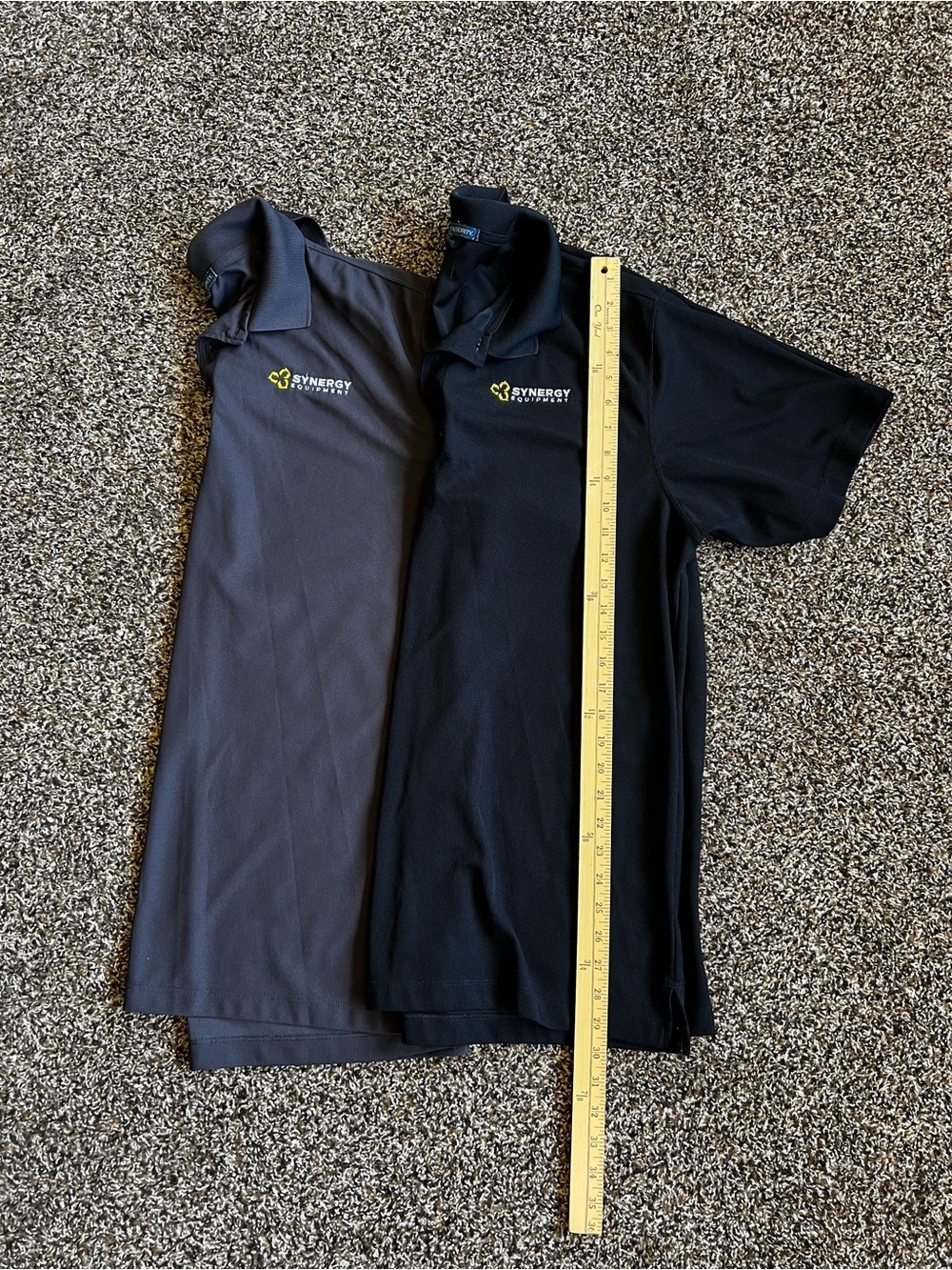 Port Authority Men's Polo Shirts in Black and Gray with Yellow Logo